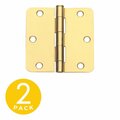 Global Door Controls 3 in. x 3 in. Satin Brass Surface Mount Removable Pin With 1/4 in. Radius Hinge, 2PK CP3030-1/4US4-M